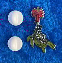Image 2 of LAST 2 SETS: Two Holiday Pins: Dogs Stole Things & Mistletoe
