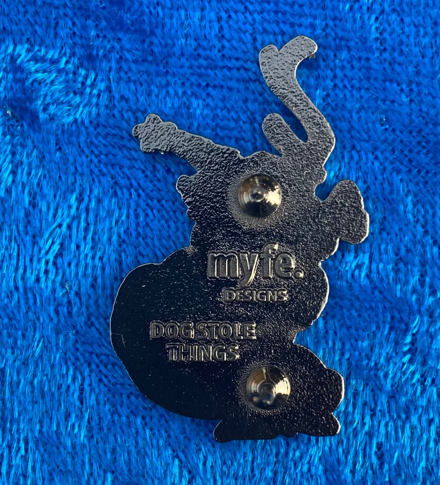 Image of Two Holiday Pins: Dogs Stole Things & Mistletoe