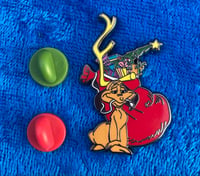Image 1 of LAST 2 SETS: Two Holiday Pins: Dogs Stole Things & Mistletoe