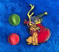 Image 1 of LAST 2 SETS: Two Holiday Pins: Dogs Stole Things & Mistletoe