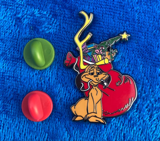 Image of Two Holiday Pins: Dogs Stole Things & Mistletoe