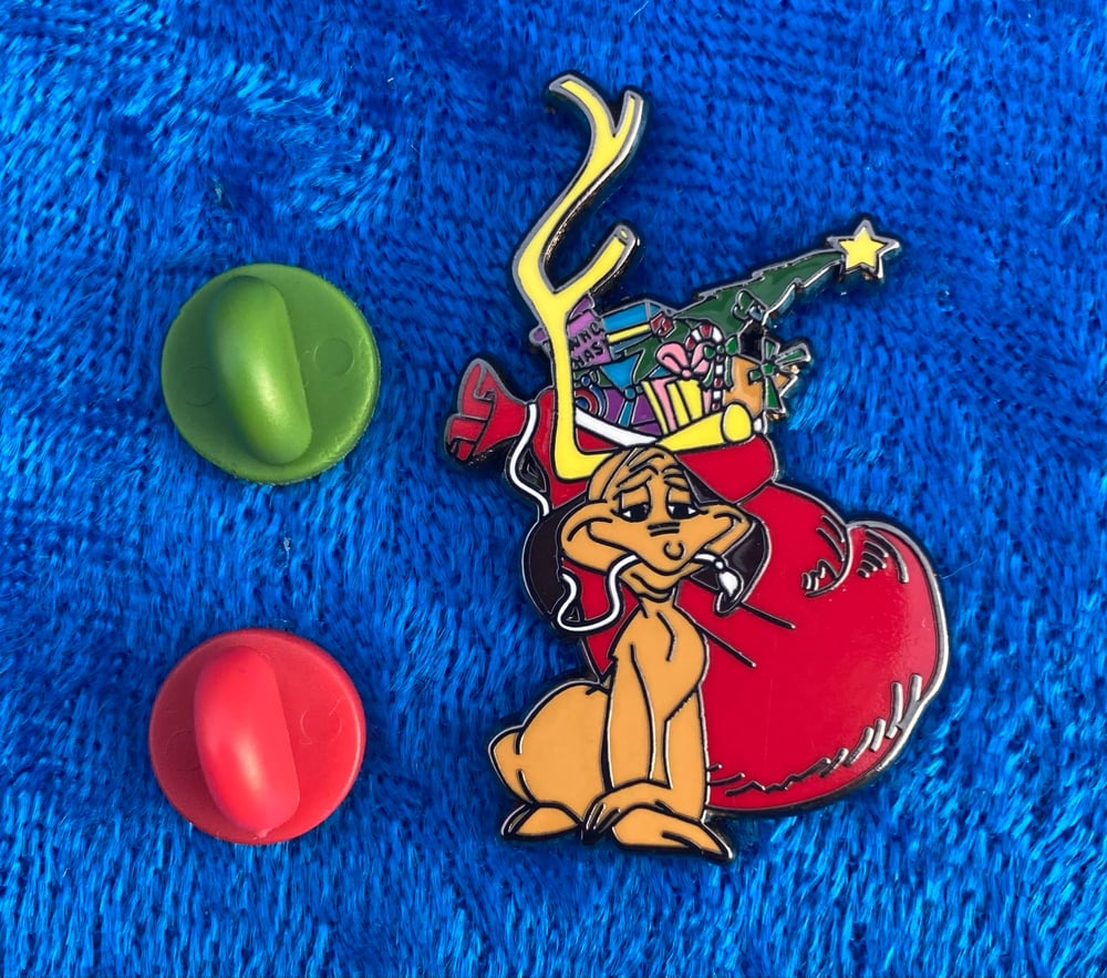 Image of Two Holiday Pins: Dogs Stole Things & Mistletoe