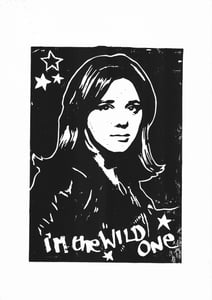 Image of Emma Harvey - Suzy - handcut lino print, A4. limited edition of 25