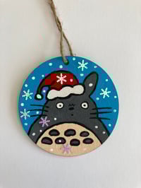 Image 3 of Totoro hand painted wooden ornament