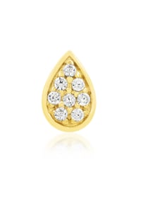 Image 1 of Gold pear with cz stones 