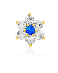 Image 1 of Flower with cz and blue Opal 