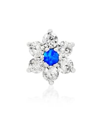 Image 4 of Flower with cz and blue Opal 