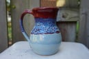 Image 1 of Red/Blue Potbellied Steins