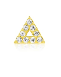 Image 1 of Gold triangle with cz stones 