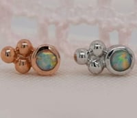 Image 3 of Bezel set tri bead with Opal 