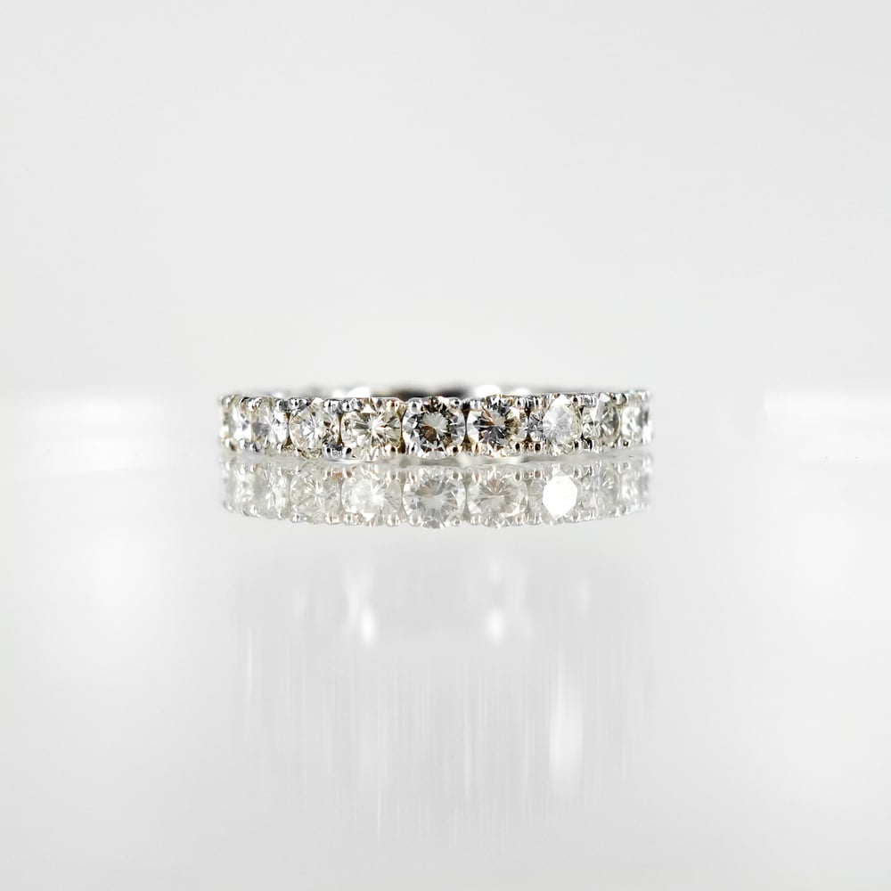 Image of 18ct white gold full circle diamond set ring. PJ3762