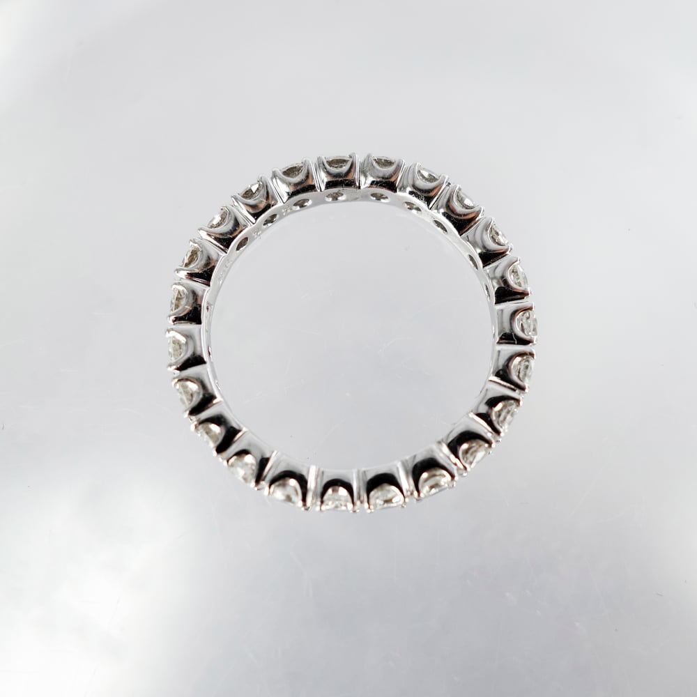 Image of 18ct white gold full circle diamond set ring. PJ3762