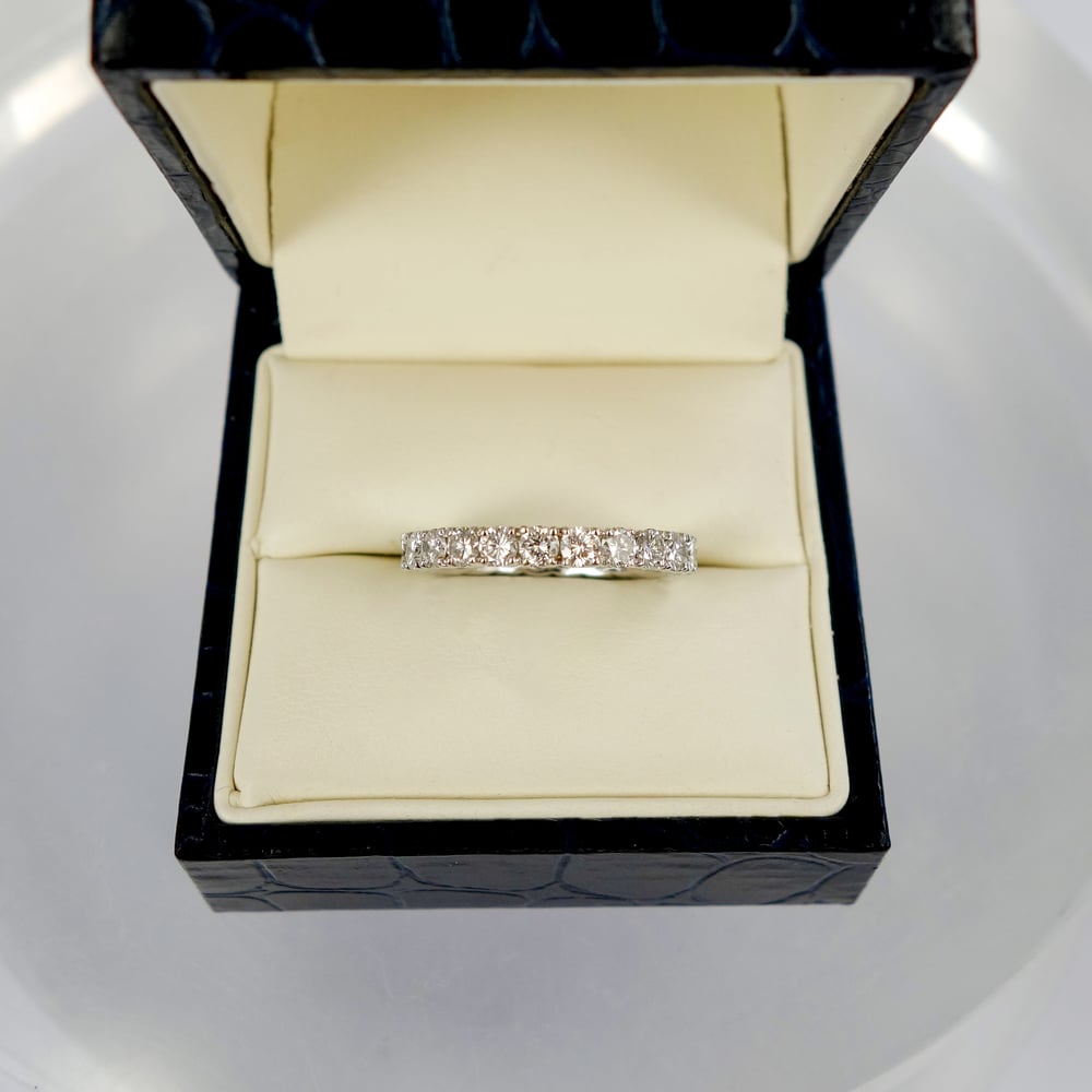 Image of 18ct white gold full circle diamond set ring. PJ3762