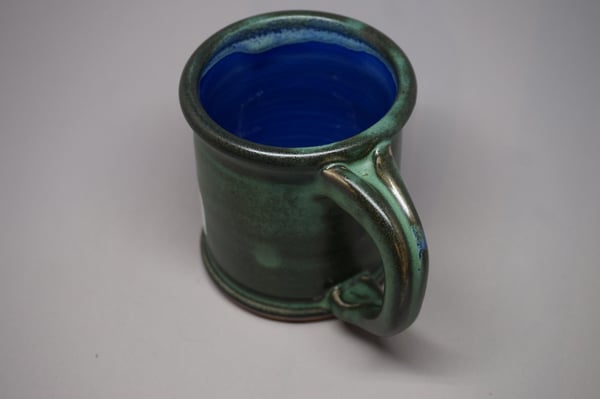 Image of Green & Blue Rolled-Rim Coffee Mug