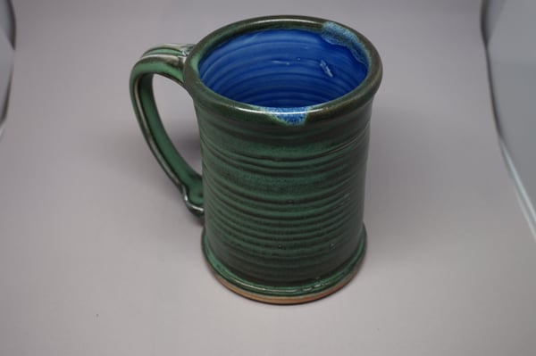 Image of Green & Blue Rolled-Rim Steins