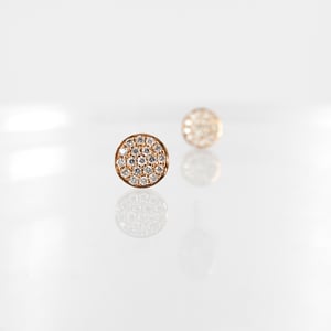 Image of 18ct rose gold diamond pave set earrings. PJ5442