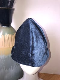 Image 5 of H.O.D. Bucket Hat Royal Blue Embroidery Satin Fabric W/Reversible Navy Velvet 
