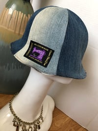 Image 4 of H.O.D. Bucket Hat Linen Embroidery Follwers Crown W/ Reverse Side With Denim Panels