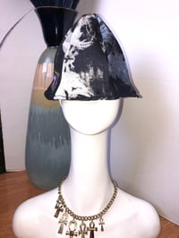 Image 3 of H.O.D. Bucket Hat Nylon Cat Print Fabric W/Reversible Side Bleached Denim Panels