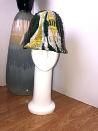 Image 1 of H.O.D. Bucket Green Linen Textured Velvet Panel W/Black Textured Satin Inside
