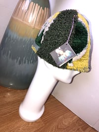 Image 2 of H.O.D. Bucket Green Linen Textured Velvet Panel W/Black Textured Satin Inside