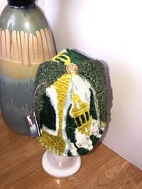 Image 4 of H.O.D. Bucket Green Linen Textured Velvet Panel W/Black Textured Satin Inside