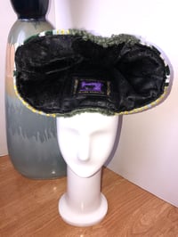 Image 5 of H.O.D. Bucket Green Linen Textured Velvet Panel W/Black Textured Satin Inside