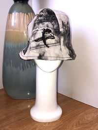 Image 5 of H.O.D. Bucket Hat Woven Cheetah & Chenille Panel W/Revesible Black Bleached Denim Side