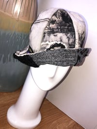 Image 4 of H.O.D. Bucket Hat Woven Cheetah & Chenille Panel W/Revesible Black Bleached Denim Side