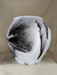 Image 4 of Peacock Feather & Horse Hair Vessel - A