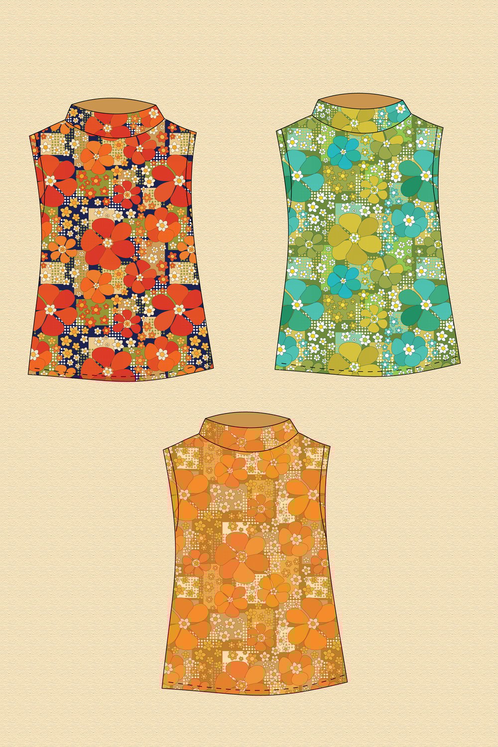 Outta sight Turtleneck in the Flower patch print