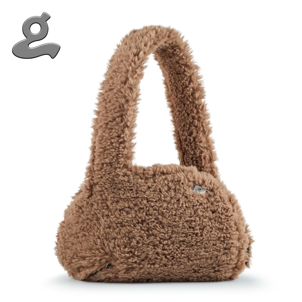 Image of Brown Fur Space-saving Flattenable Bag