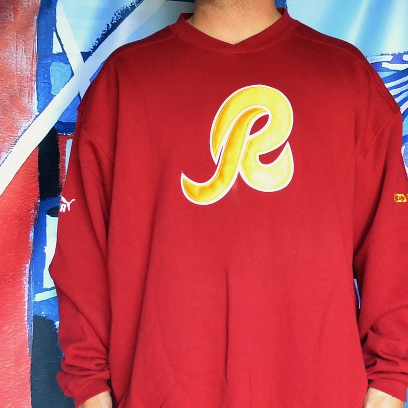 Image of Vintage 2000's Washington Redskins Puma Letterman Crewneck Sweatshirt Sz.XXL