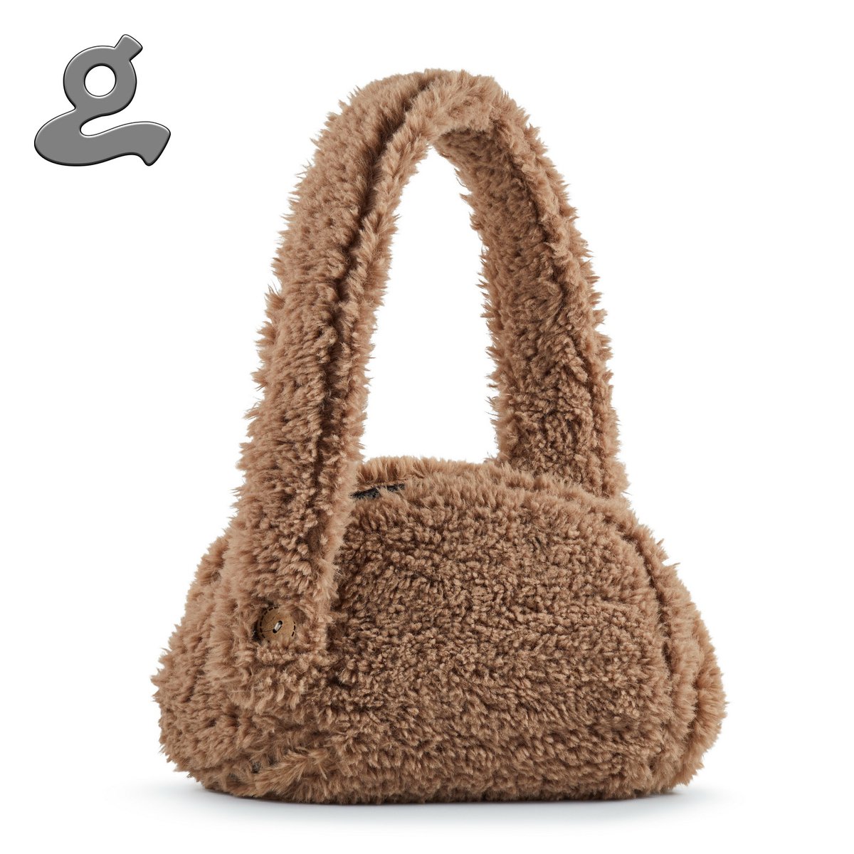 Image of Brown Fur Space-saving Flattenable Bag