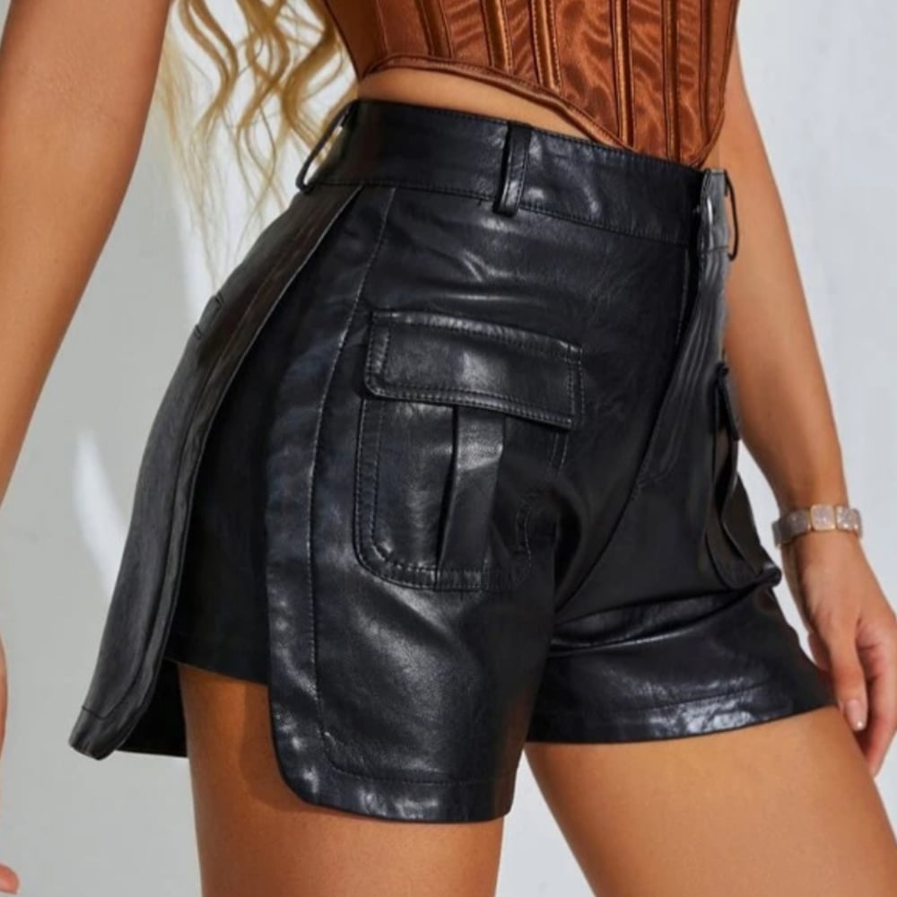 Image of Big Stepper Pu Leather Shorts