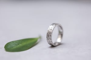 Image of Platinum 5mm flat court herringbone ring