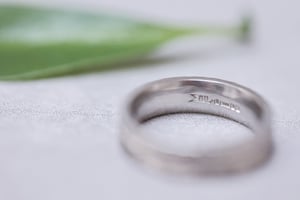 Image of Platinum 5mm flat court herringbone ring