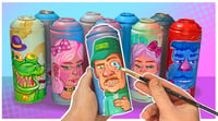 Image 2 of Hand Painted Empty Spray Cans ( Pink Bow )