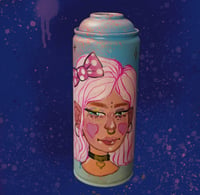 Hand Painted empty Spray Cans ( Heart Girl )