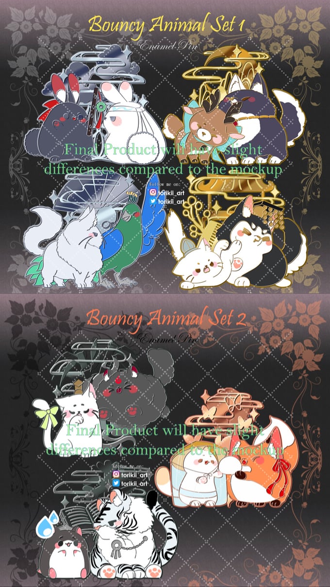 Image of Danmei Bouncy Tails Enamel Pin Set [PREORDER]