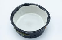 Image 2 of Large Floral Bowl with Black Glaze