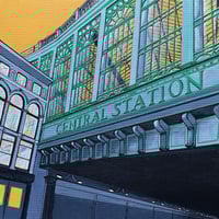 Glasgow Central, Fine Art Print - Yellow