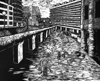 Modernist playground Woodcut Print // Fine Art // Limited Edition Print // A2 //