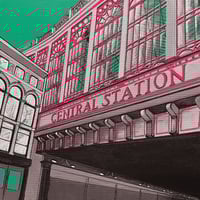 Image 1 of Glasgow Central, Fine Art Print - Teal