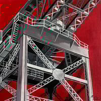 Image 1 of Finneston Crane, Fine Art Print - Red