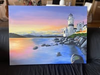 Image 2 of Cloch Lighthouse Acrylic Painting