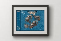 Image 1 of Fantasy Map Illustration - Land of Roaster, Scottish Art