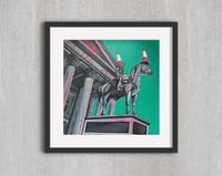 Image 2 of Duke of Wellington, Glasgow, Fine Art Print - Teal