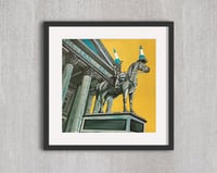 Image 2 of Duke of Wellington, Glasgow, Fine Art Print - Yellow and Teal
