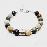 Image 1 of Ocean Jasper/Silver Bracelet 